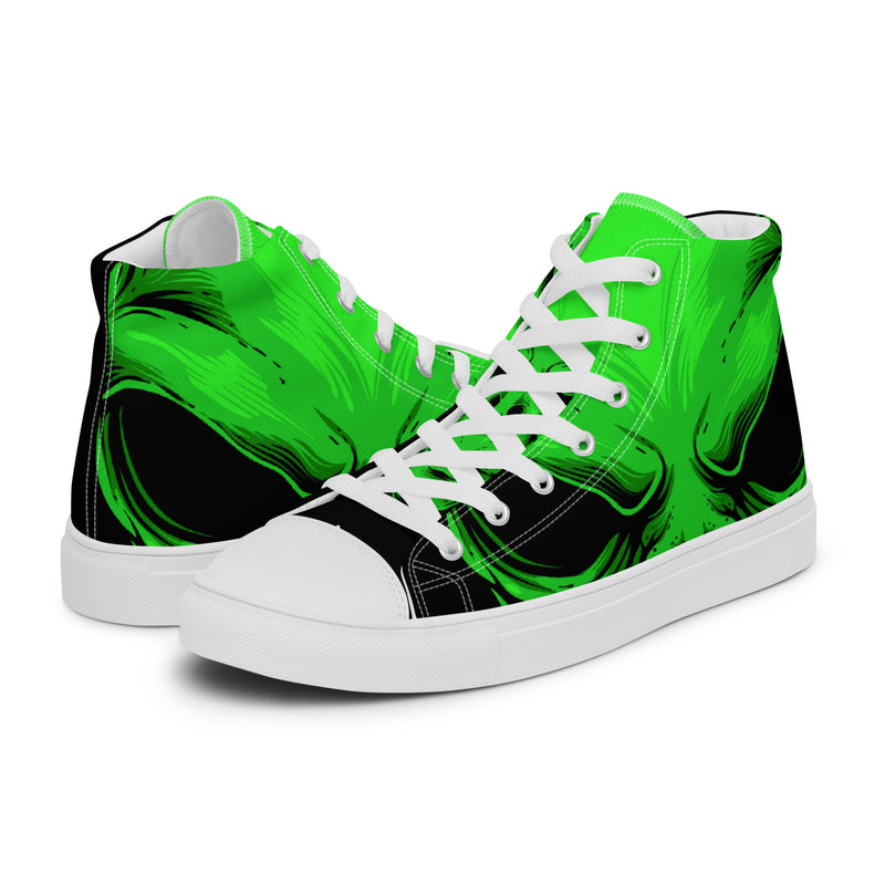 Neon Green Swirl High Top #54 - Canvas High Top Sneakers | HA!LO