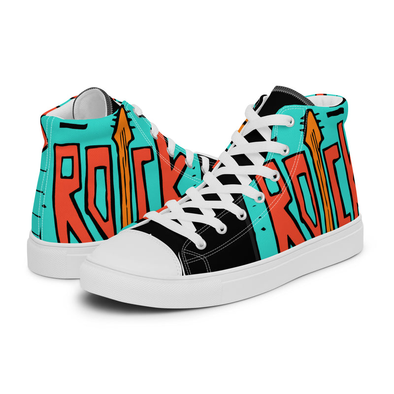 Rock Teal High Top #61 - Canvas High Top Sneakers | HA!LO