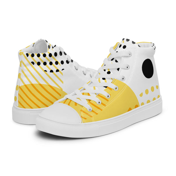 HA!LO Yellow Pop #62 Men’s Canvas High Top Sneakers