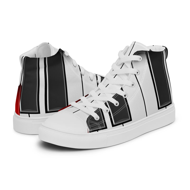 Black Stripe High Top #68 - Canvas High Top Sneakers | HA!LO