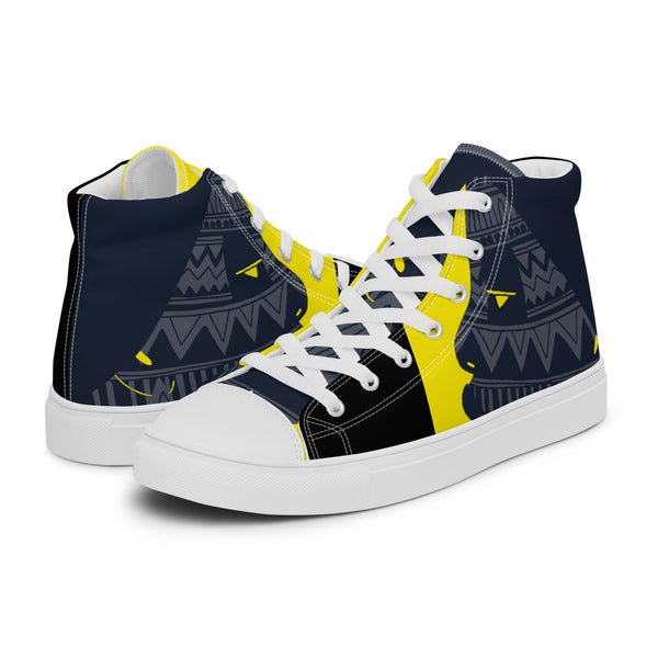 HA!LO Tribal Navy #73 Men’s Canvas High Top Sneakers