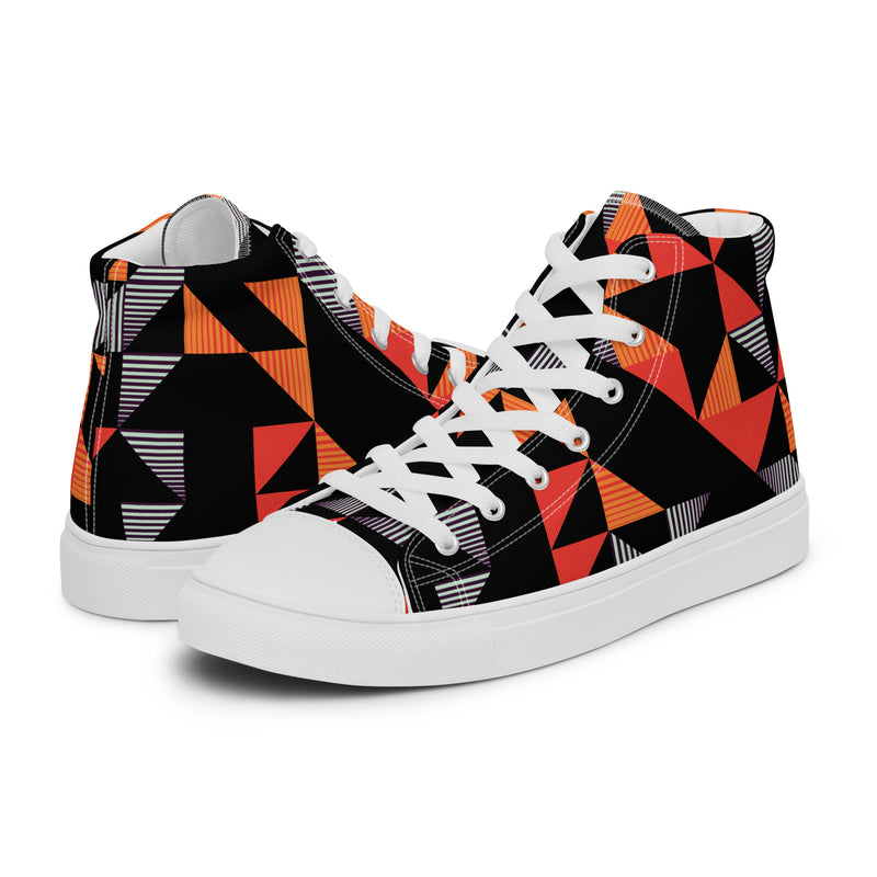 Red Triangle High Top #74 - Canvas High Top Sneakers | HA!LO