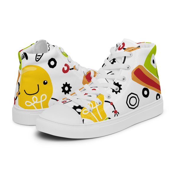 HA!LO Emoji Doodle #76 Men’s Canvas High Top Sneakers