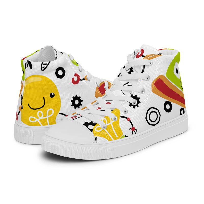 Emoji Doodle High Top #76 - Canvas High Top Sneakers | HA!LO