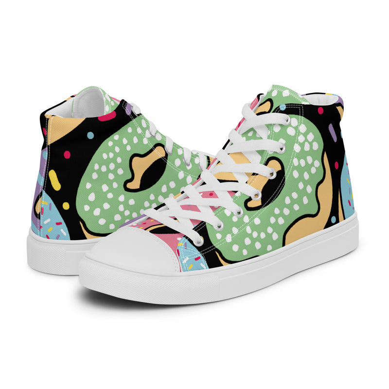 Dino Doodle High Top #82 - Canvas High Top Sneakers | HA!LO