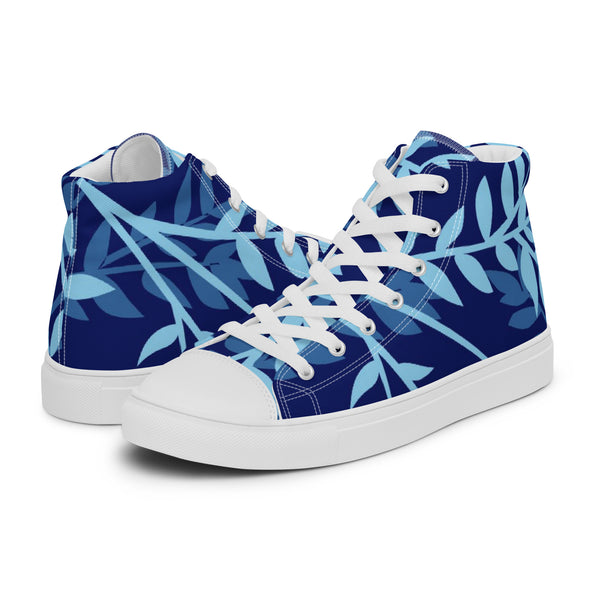 HA!LO Blue Leaf #84 Men’s Canvas High Top Sneakers