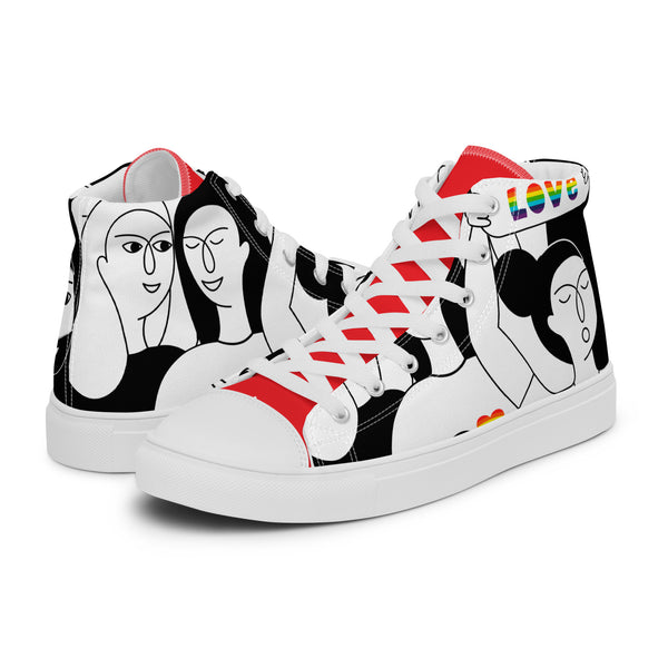 HA!LO Line Art Face #87 Men’s Canvas High Top Sneakers