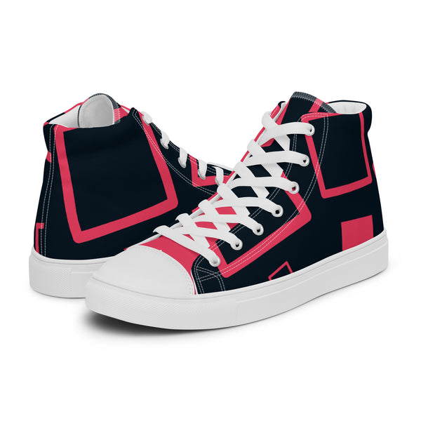 HA!LO Navy Abstract #88 Men’s Canvas High Top Sneakers