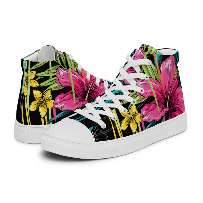 Tropical Bloom High Top #98 - Canvas High Top Sneakers | HA!LO