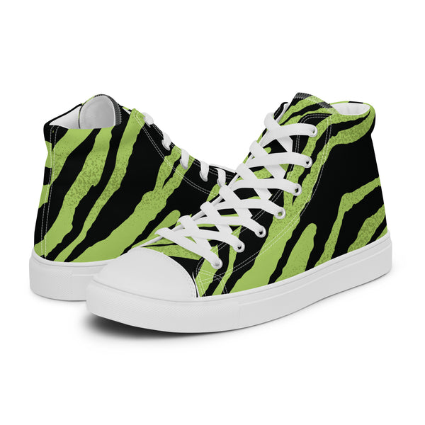 HA!LO Lime Zebra #100 Men’s Canvas High Top Sneakers