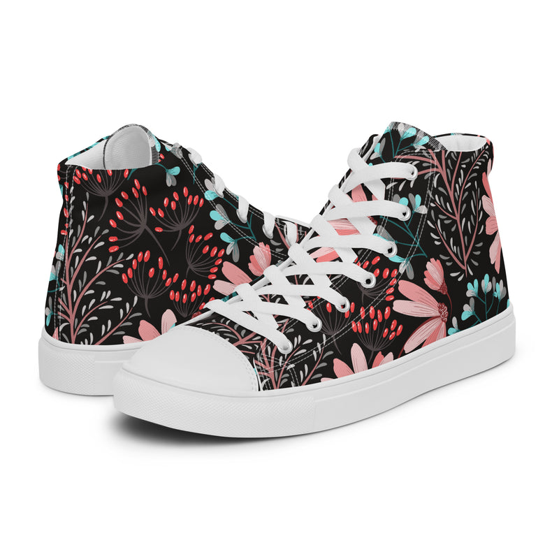 Dark Botanical High Top #110 - Canvas High Top Sneakers | HA!LO