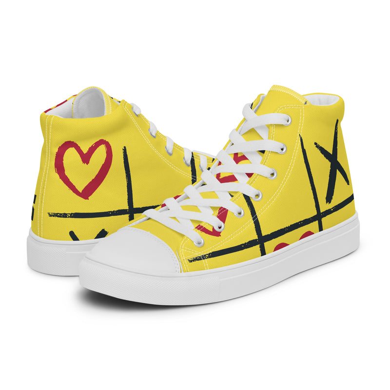 Yellow Heart High Top #112 - Canvas High Top Sneakers | HA!LO