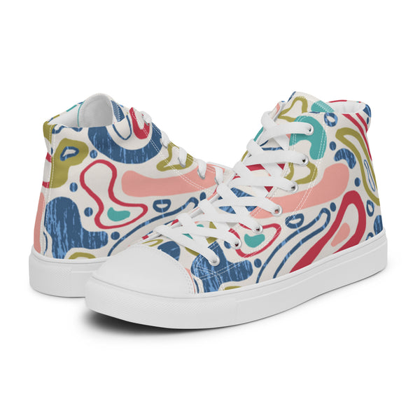 HA!LO Pastel Abstract #115 Men’s Canvas High Top Sneakers