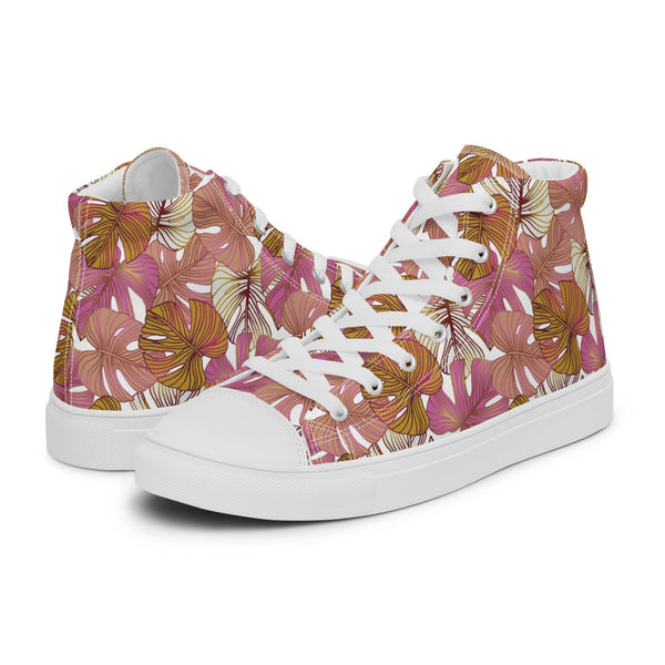 HA!LO Tropical Flower #117 Men’s Canvas High Top Sneakers