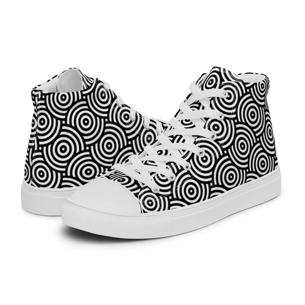 HA!LO Hypnotic Circle #120 Men’s Canvas High Top Sneakers