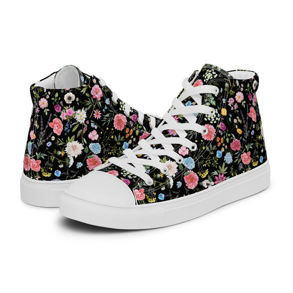 HA!LO Midnight Floral #124 Men’s Canvas High Top Sneakers