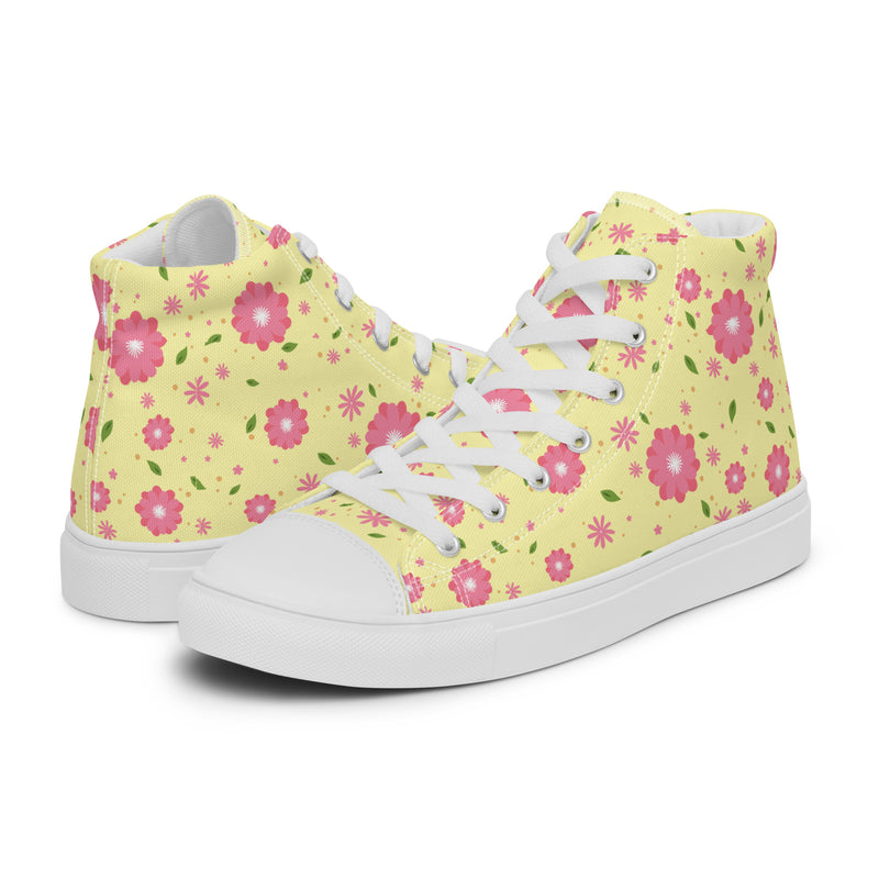 Yellow Blossom High Top #125 - Canvas High Top Sneakers | HA!LO