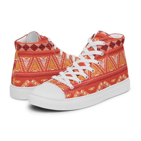 HA!LO Aztec Red #127 Men’s Canvas High Top Sneakers