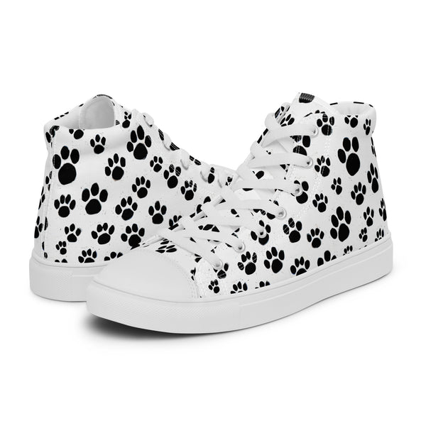HA!LO Paw Print #133 Men’s Canvas High Top Sneakers