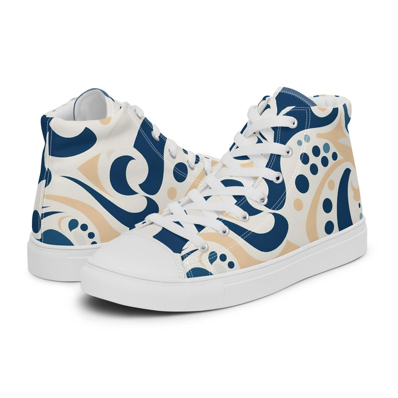 Blue Folk High Top #137 - Canvas High Top Sneakers | HA!LO
