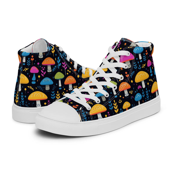 HA!LO Mushroom Night #146 Men’s Canvas High Top Sneakers