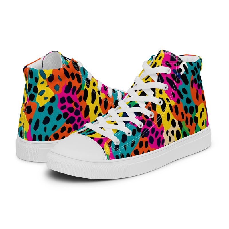 Rainbow Leopard High Top #147 - Canvas High Top Sneakers | HA!LO