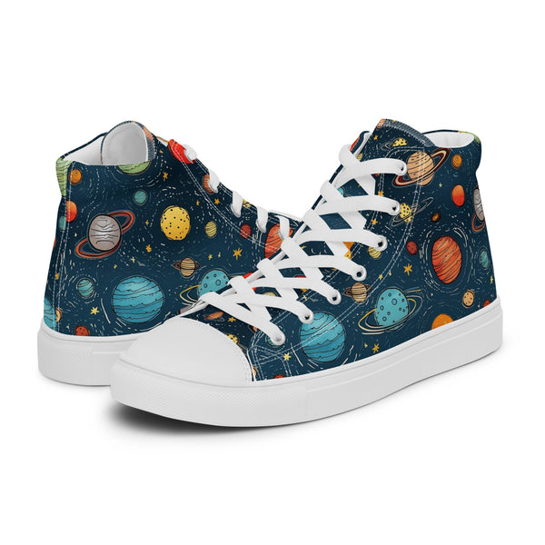 HA!LO Solar System #149 Men’s Canvas High Top Sneakers
