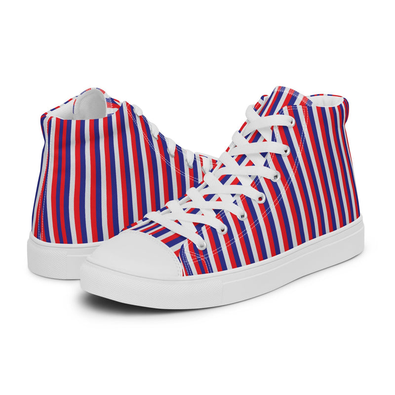 Patriotic Stripe High Top #154 - Canvas High Top Sneakers | HA!LO