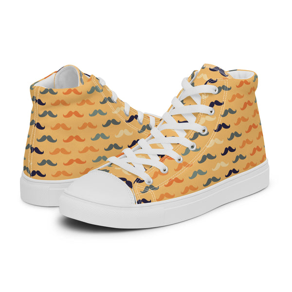HA!LO Gold Houndstooth Dad #171 Men’s Canvas High Top Sneakers