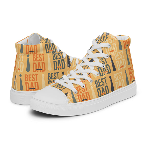 HA!LO Best Dad Gold #165 Men’s Canvas High Top Sneakers