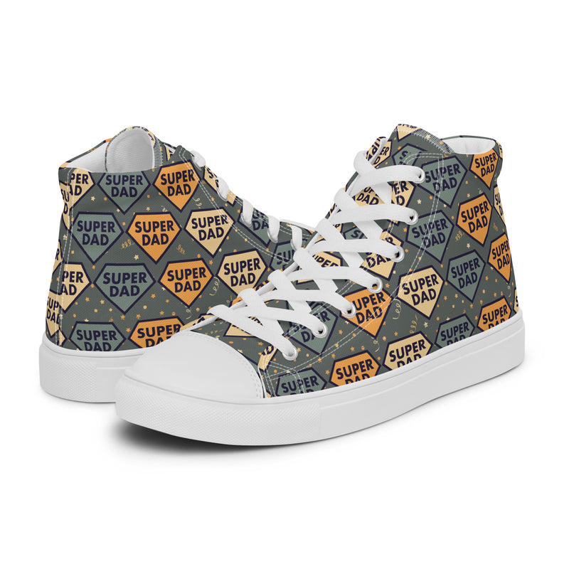 Dad Badge Teal High Top #168 - Canvas High Top Sneakers | HA!LO