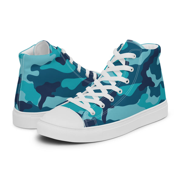 HA!LO Blue Camo #178 Men’s Canvas High Top Sneakers