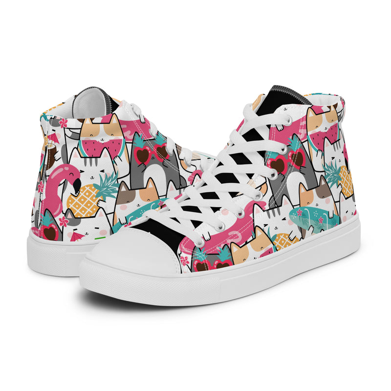 Llama Party High Top #182 - Canvas High Top Sneakers | HA!LO