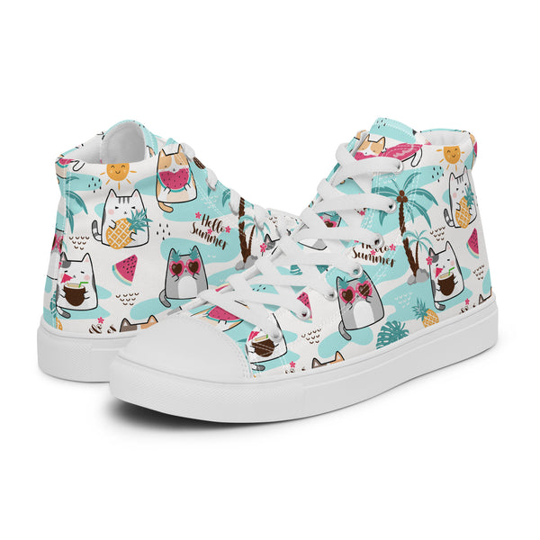 HA!LO Summer Drinks #186 Men’s Canvas High Top Sneakers