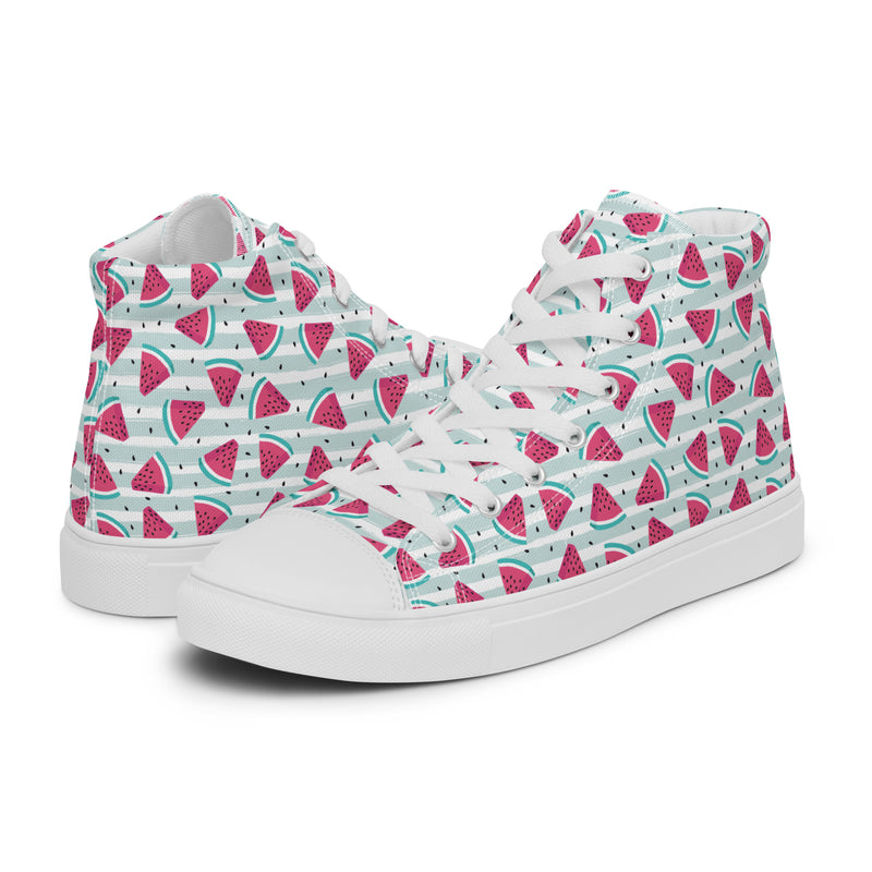 Watermelon Slice High Top #188 - Canvas High Top Sneakers | HA!LO