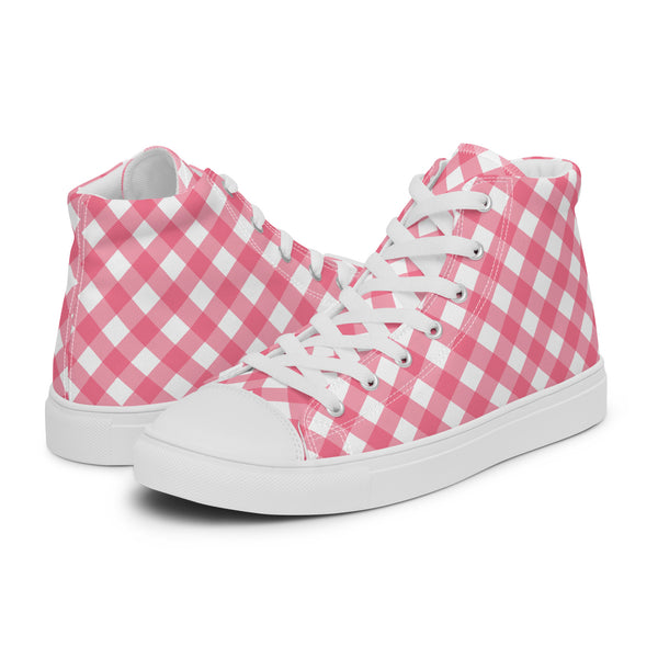 HA!LO Rose Gingham #194 Men’s Canvas High Top Sneakers