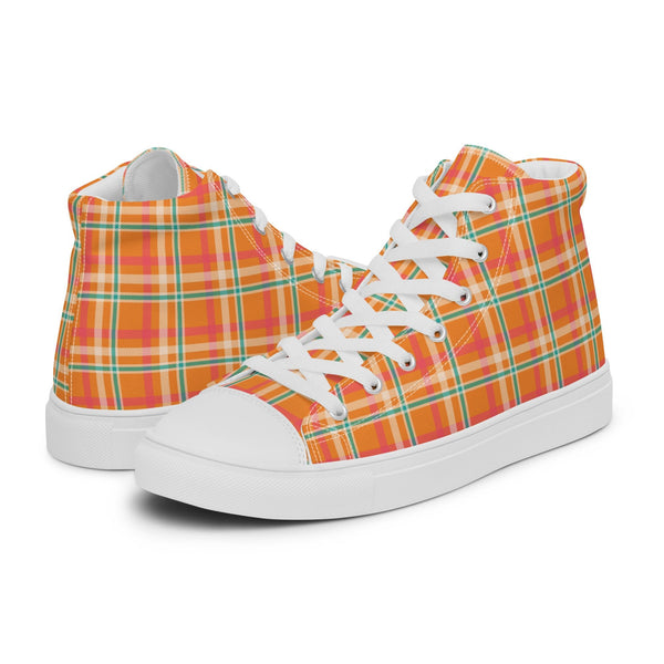 HA!LO Autumn Plaid #197 Men’s Canvas High Top Sneakers