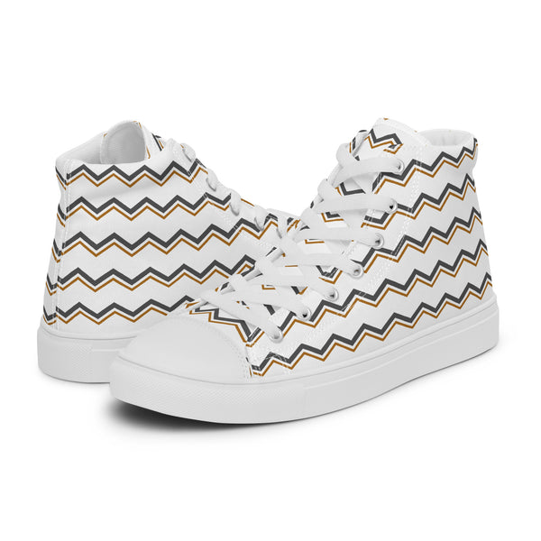 HA!LO Tan Chevron #208 Men’s Canvas High Top Sneakers
