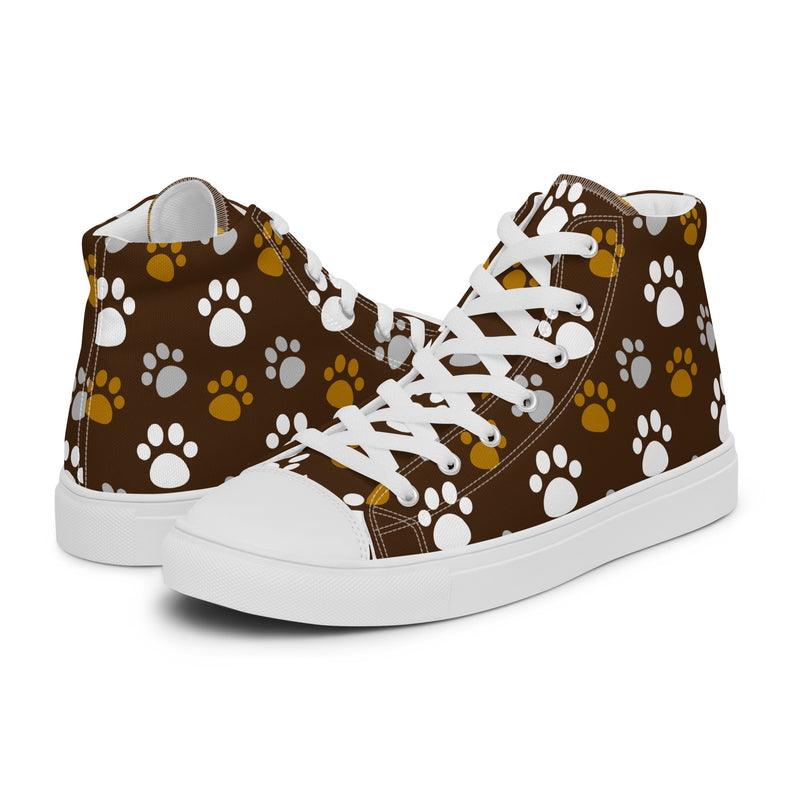 Brown Paw High Top #209 - Canvas High Top Sneakers | HA!LO