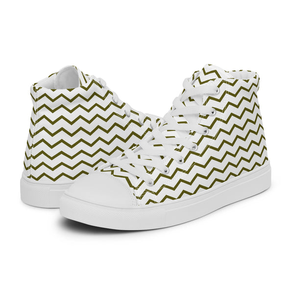 HA!LO Green Chevron #211 Men’s Canvas High Top Sneakers