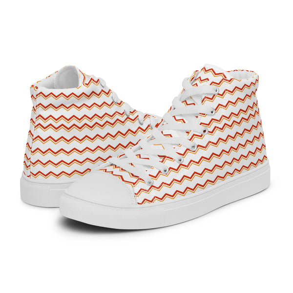 HA!LO Peach Chevron #215 Men’s Canvas High Top Sneakers