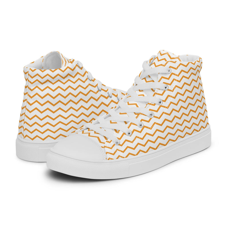 Gold Chevron High Top #224 - Canvas High Top Sneakers | HA!LO