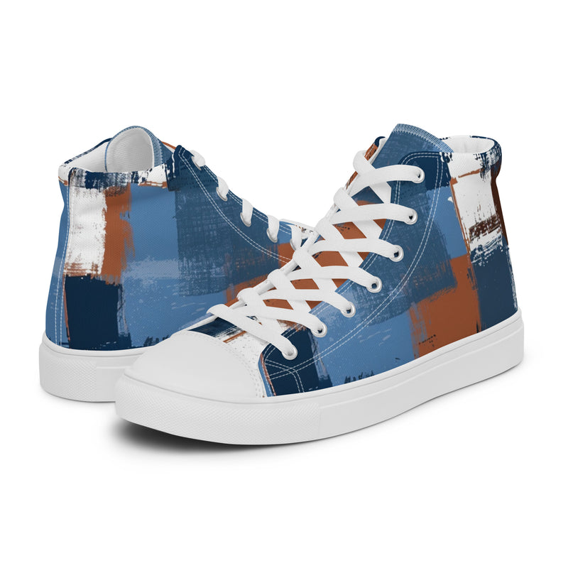 Denim Plaid High Top #228 - Canvas High Top Sneakers | HA!LO