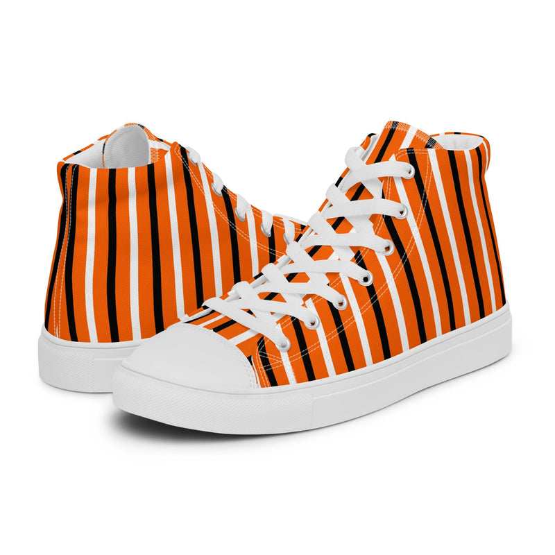 Orange Heart Stripe High Top #245 - Canvas High Top Sneakers | HA!LO