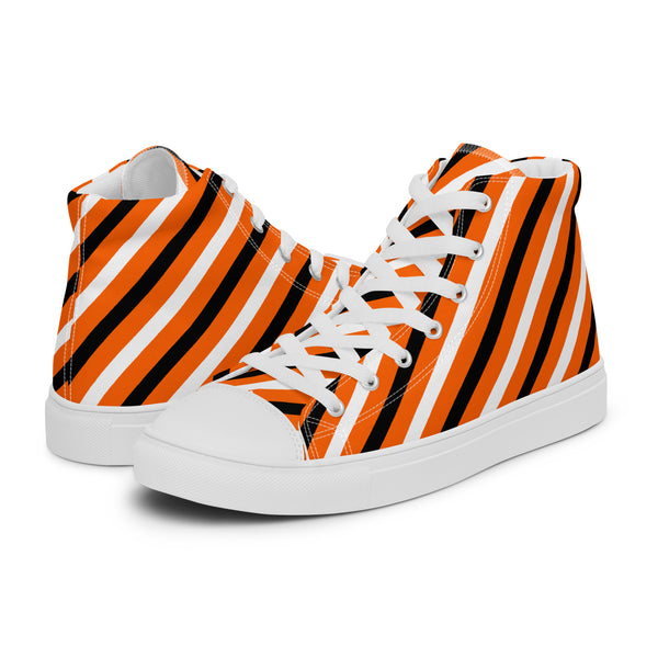 HA!LO Orange Diagonal #247 Men’s Canvas High Top Sneakers