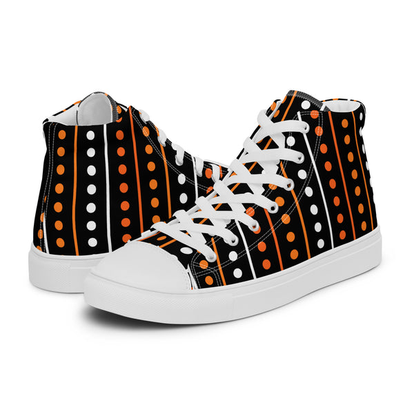 HA!LO Halloween Dot Stripe #249 Men’s Canvas High Top Sneakers