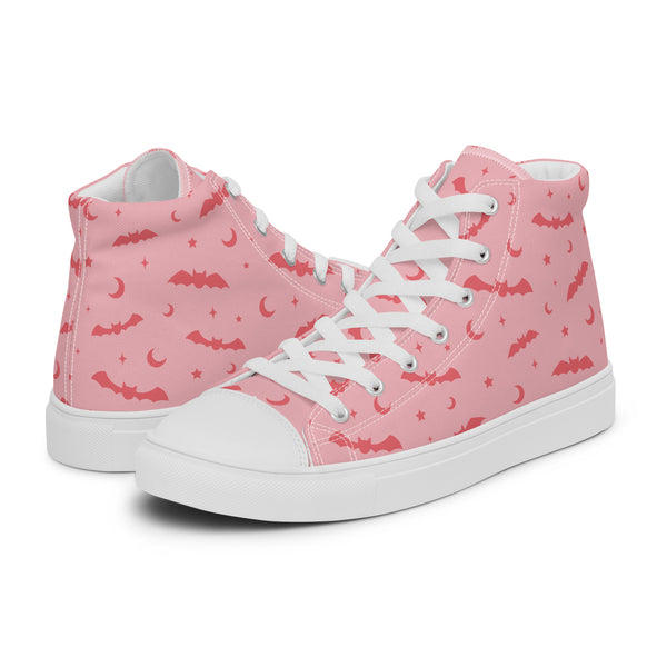 HA!LO Pink Bat #254 Men’s Canvas High Top Sneakers
