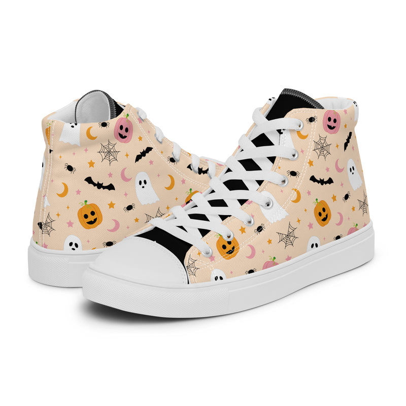 Halloween Cream High Top #255 - Canvas High Top Sneakers | HA!LO