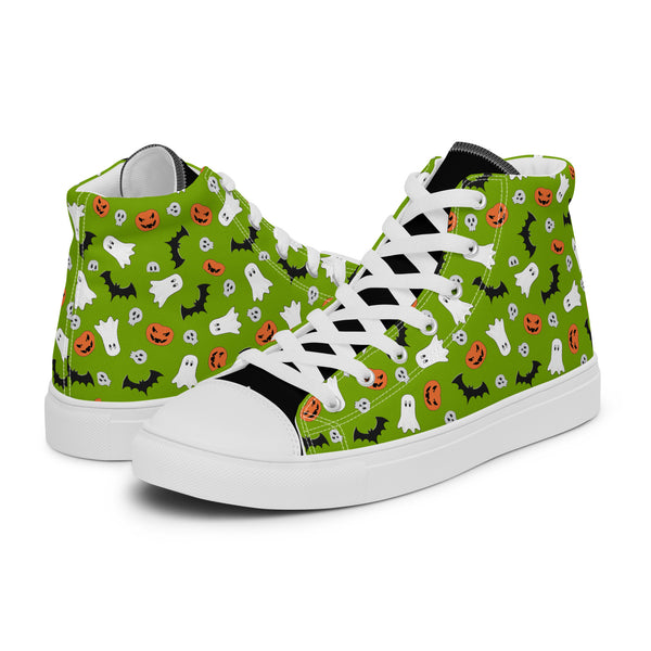 HA!LO Green Doodle #270 Men’s Canvas High Top Sneakers
