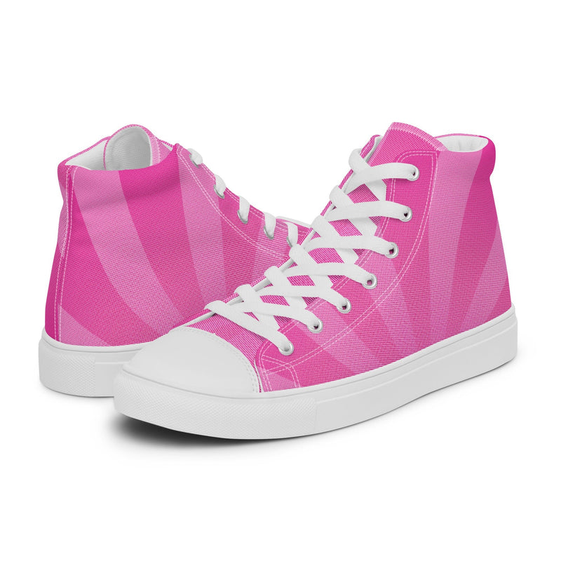 Pink Plaid High Top #274 - Canvas High Top Sneakers | HA!LO